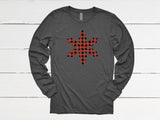 Buffalo Plaid Snowflake Long Sleeve Tee